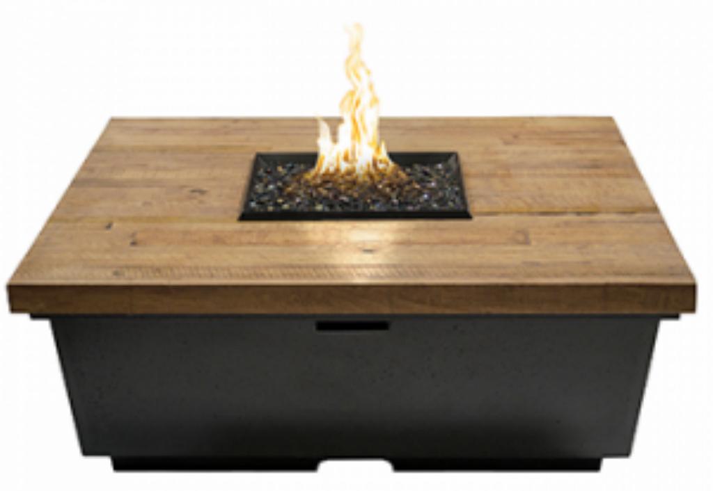 Wood Square Fire Table