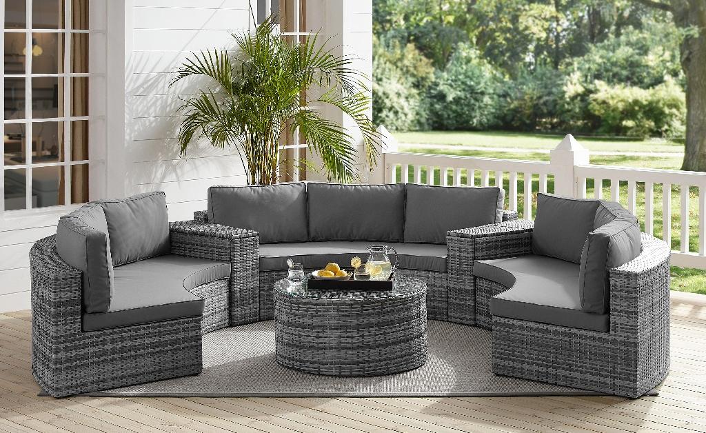 Outdoor Sectional Set Round Glass Coffee Table Round Sectional Sofas