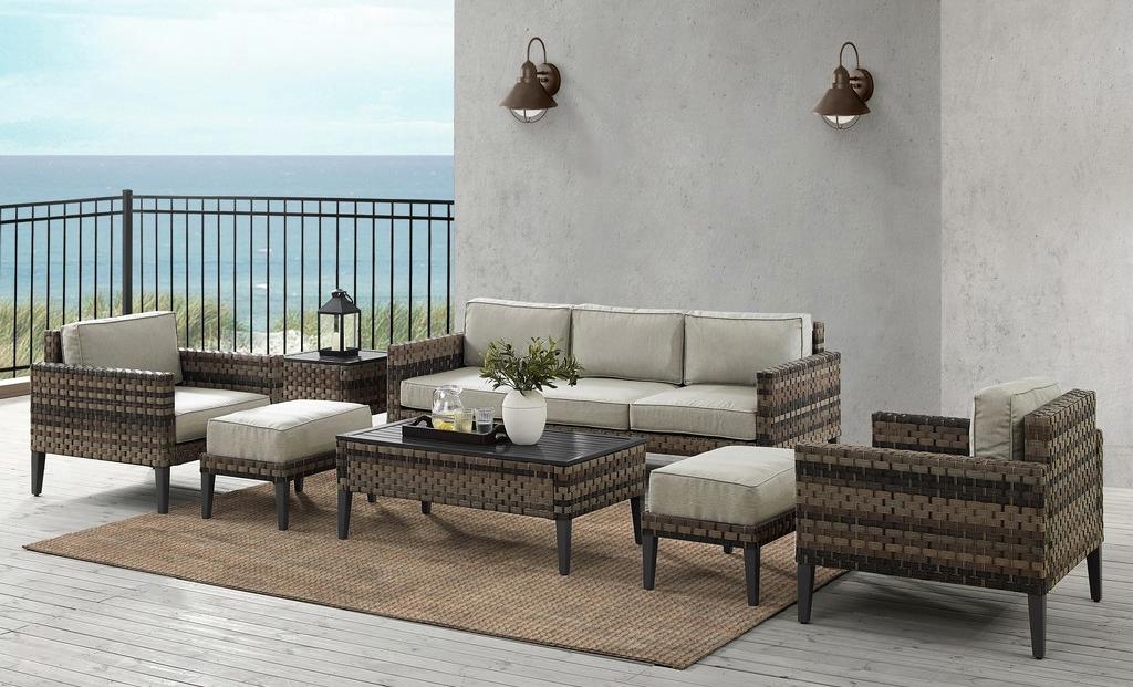 Outdoor Sofa Set Coffee Side Table Armchairs Ottomans